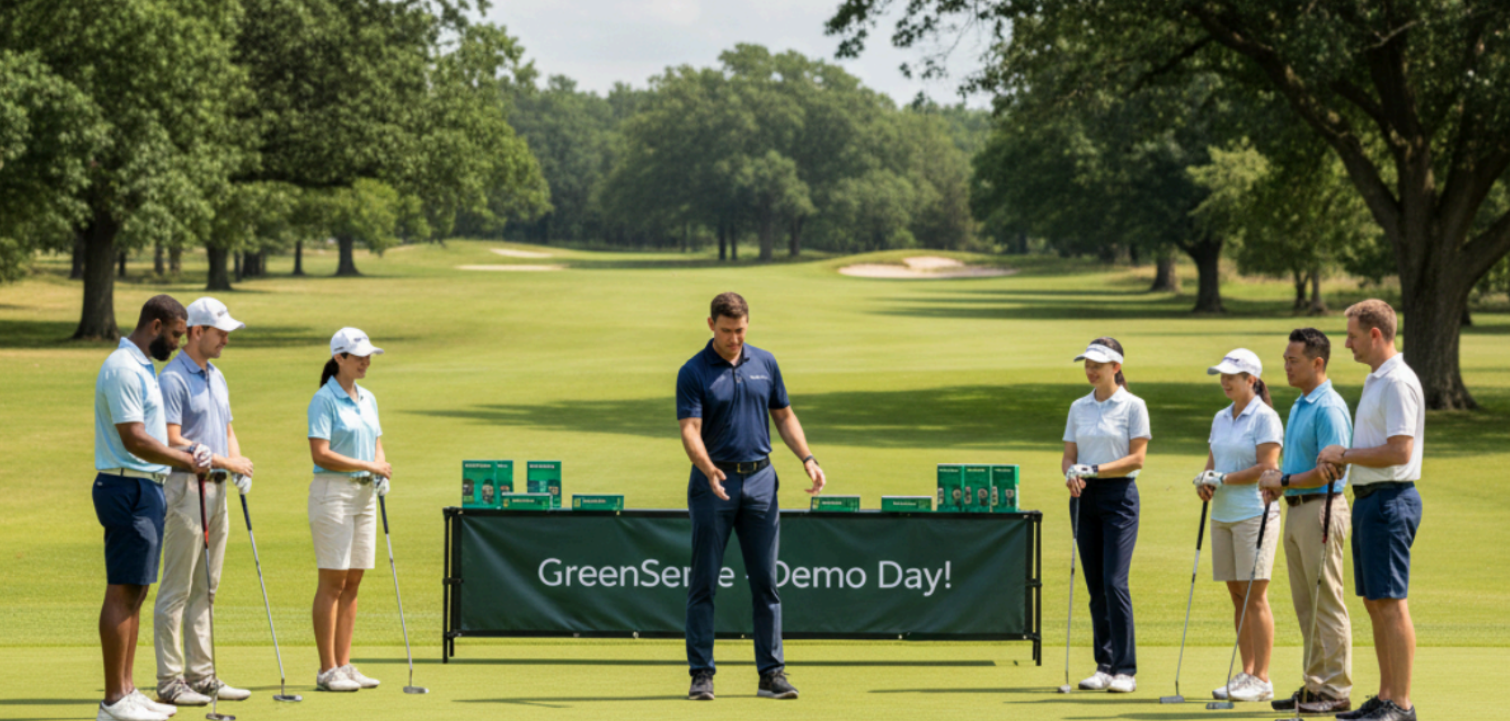 GreenSense demo day on course with golfers